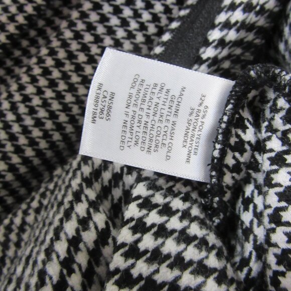 Free Press Clothing Dress Pants Houndstooth Black White Cuffed Size Small - Picture 6 of 10
